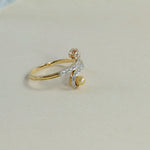 Vintage "Du und Ich" Ring mit Akoya-Perle und Diamanten in 18K Gelbgold