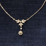 Ogrlica Art Nouveau z 12 Diamanti v 14K Zlatu