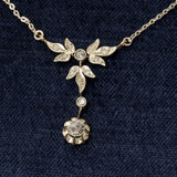 Art Nouveau Halskette mit 12 Diamanten in 14K Gold