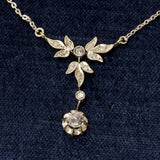 Art Nouveau Necklace with 12 Diamonds in 14K Gold
