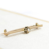 Broche vintage con 1 diamante cortado en rosa.