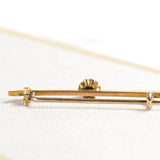 Broche vintage avec 1 diamant taille rose.