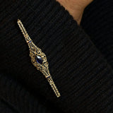 Broche Antiguo de Zafiros con Diamantes Talla Rosa