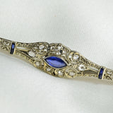 Antique Sapphire Brooch with Rose Cut Diamonds