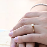 Anillo Solitario Vintage en Oro Amarillo