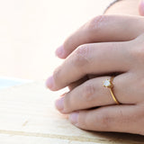 Anillo Solitario Vintage en Oro Amarillo