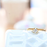 Anillo Solitario Vintage en Oro Amarillo