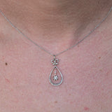 Art nouveau pendant necklace with diamonds