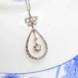 Art nouveau pendant necklace with diamonds