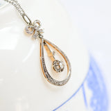 Art nouveau pendant necklace with diamonds