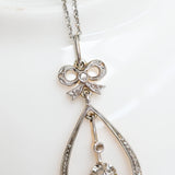 Art nouveau pendant necklace with diamonds