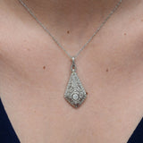 Vintage Necklace with a Intricate Geometric Filigree Patterns