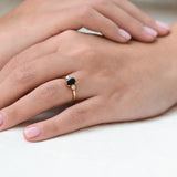 Vintage sapphire ring with two diamonds