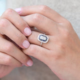 Art deco style diamond and sapphire ring