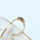 Vintage sapphire ring with two diamonds