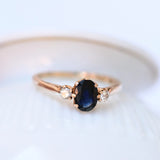 Vintage sapphire ring with two diamonds