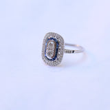 Art deco style diamond and sapphire ring