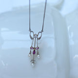 Art nouveau necklace with amethyst and diamonds