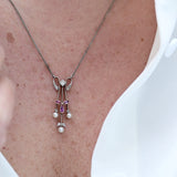 Art nouveau necklace with amethyst and diamonds