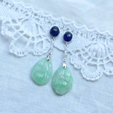 Vintage carved jade earrings