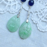 Vintage carved jade earrings