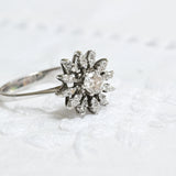 Daisy flower diamond ring
