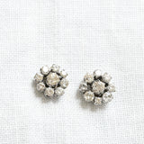 Art deco daisy earrings with diamonds