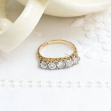 Art deco five diamond ring
