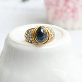 Vintage pear sapphire and diamond ring