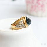 Vintage pear sapphire and diamond ring