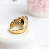 Vintage pear sapphire and diamond ring