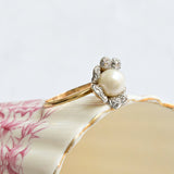 Antique pearl and diamond ring