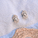 Art nouveau diamond earrings