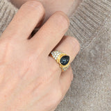 Vintage pear sapphire and diamond ring