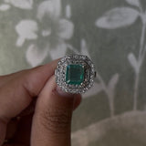 Emerald and diamond ring