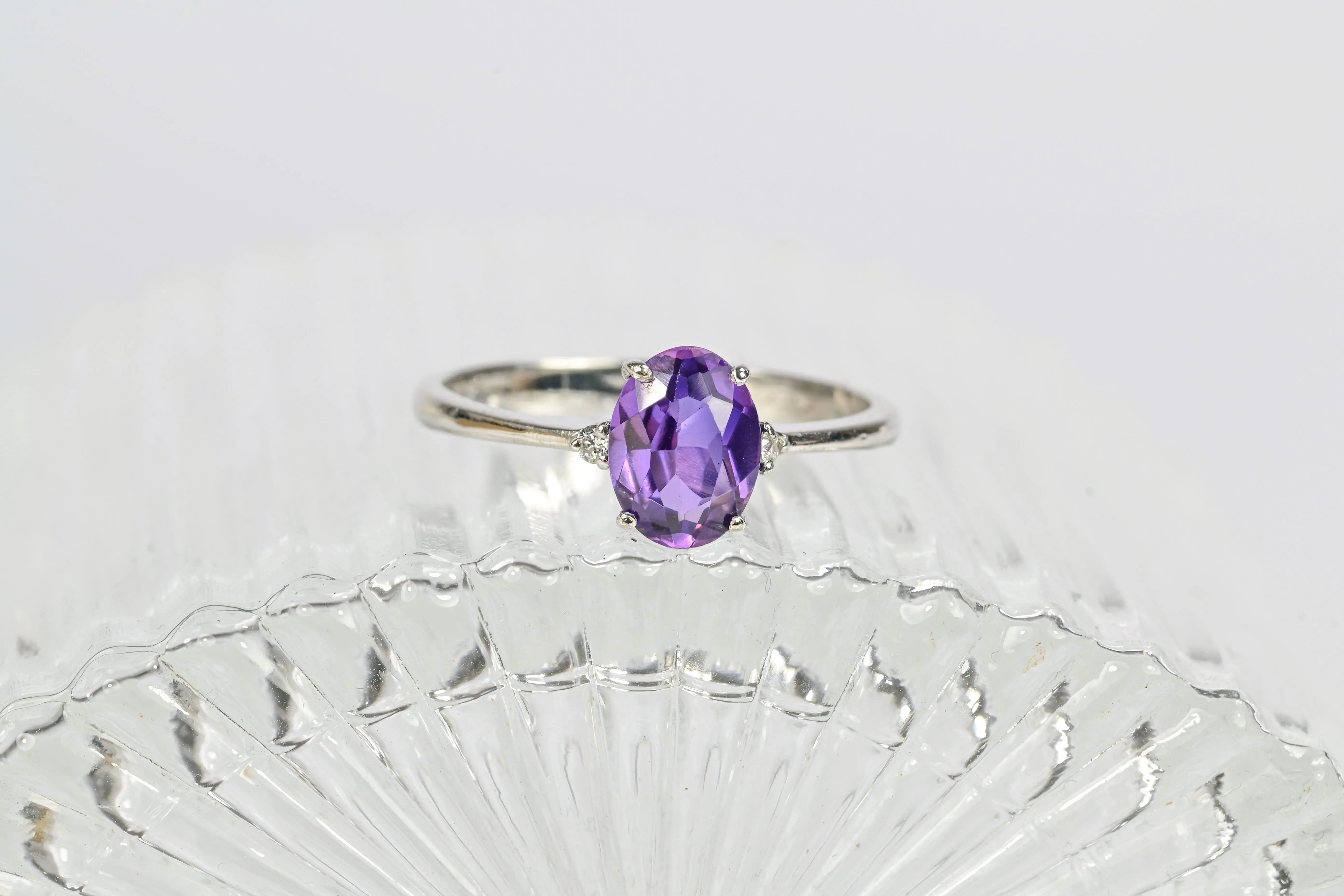 Amethyst Solitaire Ring