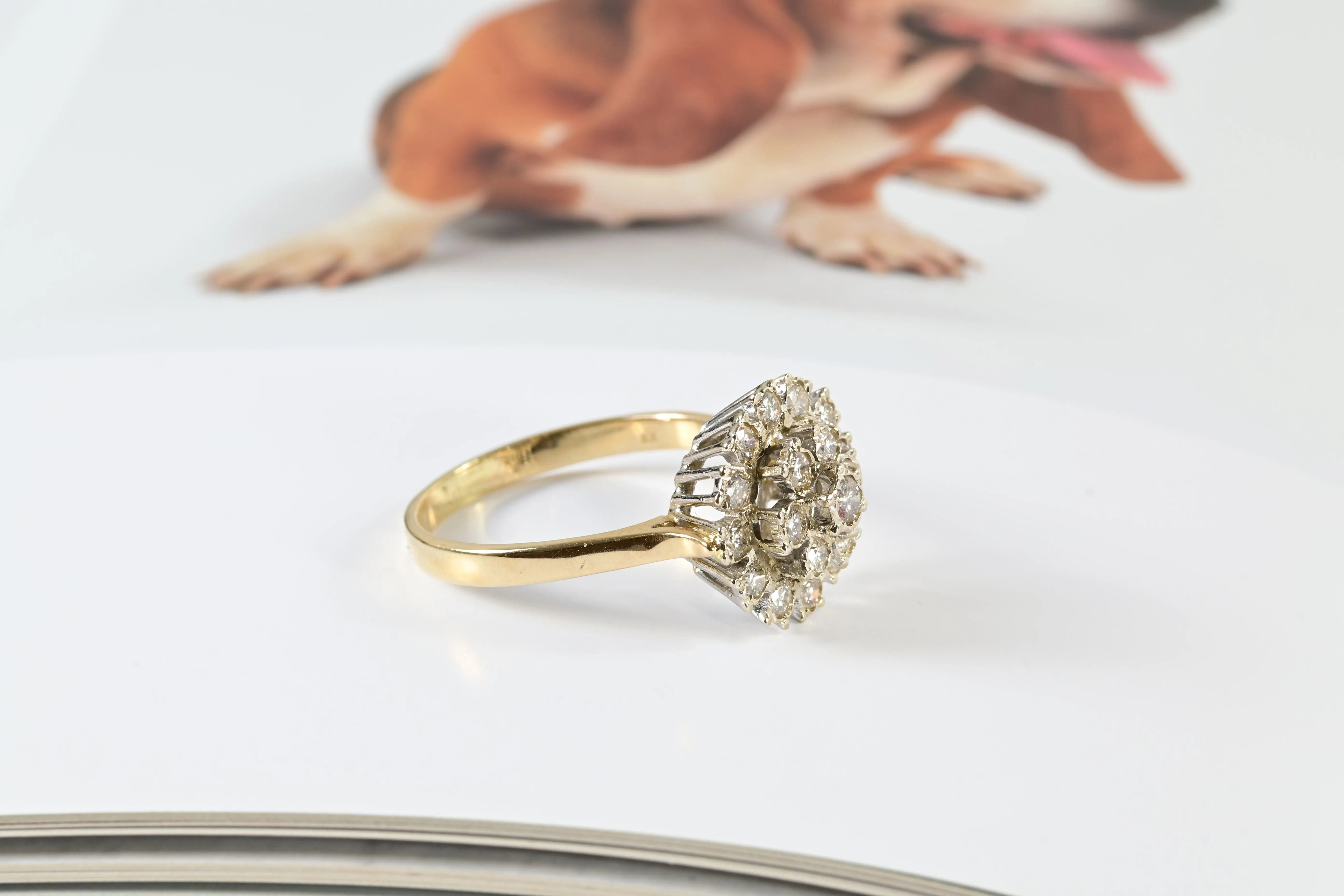 Bague de Fiançailles Flower Diamond en Or 14K