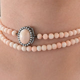 Vintage Angel Skin Coral Circa Necklace