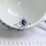 Sapphire and diamond rosette