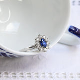 Sapphire and diamond rosette