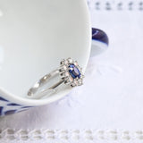 Sapphire and diamond rosette