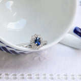 Sapphire and diamond rosette