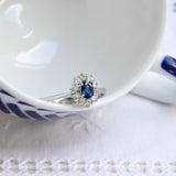 Sapphire and diamond rosette