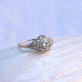 Vintage pear cut diamond ring