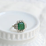 Emerald and diamond cocktail ring