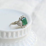 Emerald and diamond cocktail ring
