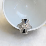 Vintage diamond and onyx ring