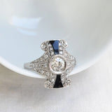 Vintage diamond and onyx ring