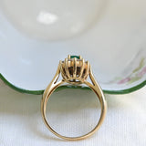 Vintage 60s yellow gold ring with emerald