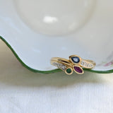 Vintage 80s three stone ring